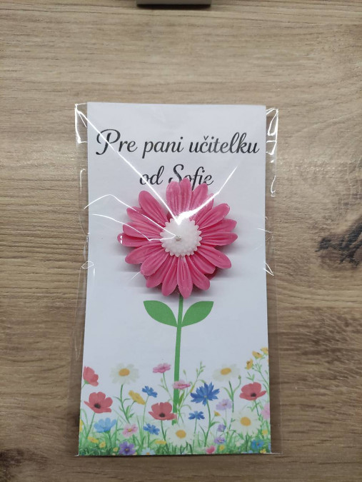 Personalizovaný darček pre učiteľov– kvet s venovaním