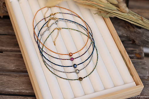 Náhrdelník choker zirkon flash