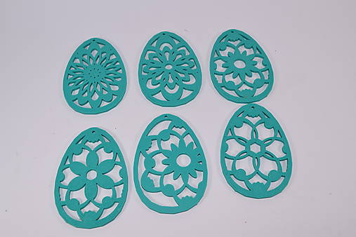 Dekorácie - Sada veľkonočných vajíčok na zavesenie (6 ks) – dekorácia s ornamentom - 18214624_