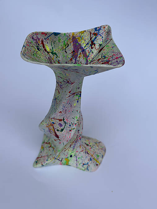 Dekorácie - Ručne maľovaná frkaná váza na sušené kvety | Dekorácia | Tip na darček | Bytová dekorácia | Home Deco - 18214440_