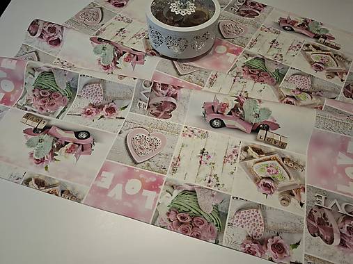 Úžitkový textil - 🌸Romantický štvorcovy obrus „Pinky Love“  (90×90cm) - 18216846_