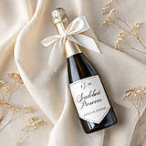 Úložné priestory & Organizácia - Nálepky na svadobné prosecco/víno - Biele - 18217701_