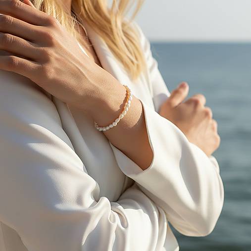 Náramky - Perlový náramok Diana (gold filled) - 18217817_