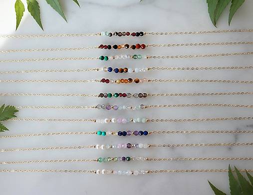 Náhrdelníky - Náhrdelník s kameňmi podľa znamenia zverokruhu (gold filled) (Střelec) - 18218246_