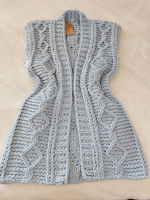 Vesty - Pletená vesta - 18217824_