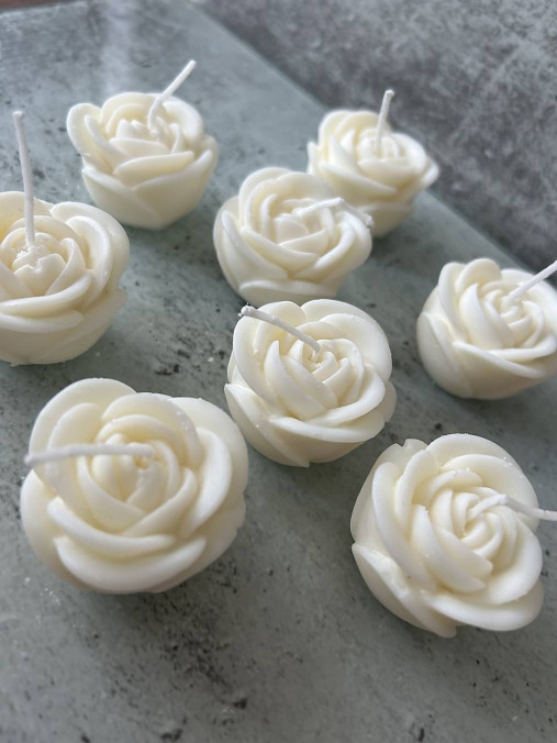 Darčeky pre svadobčanov - Svadobná sviečka - Ružička - 18217153_