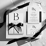 Papiernictvo - Svadobné oznámenie Monochrome - 18219103_