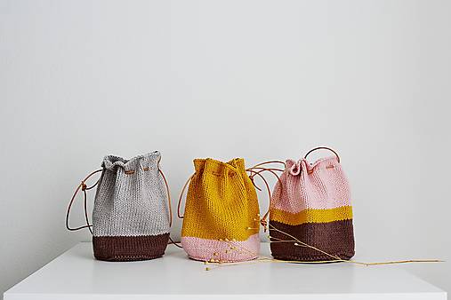 Dekorácie - Pletená taštička/vrecúško - mix - 18218991_