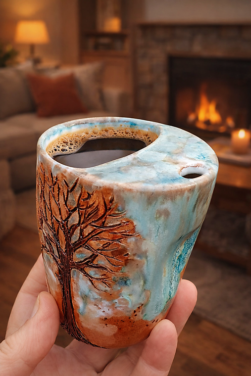 Nádoby - Cestovný pohár "Strom" - 18219874_