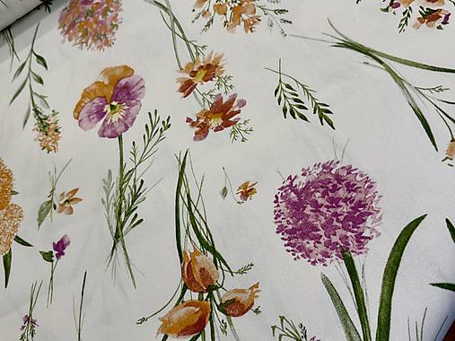 100 %BAVLNA DEKOR /PANAMA KVETINY