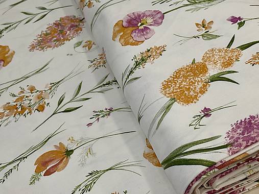 100 %BAVLNA DEKOR /PANAMA KVETINY