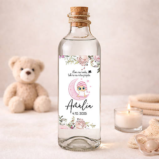 Samolepiaca etiketa "radostník" na víno/pálenku  (pre dievčatko)