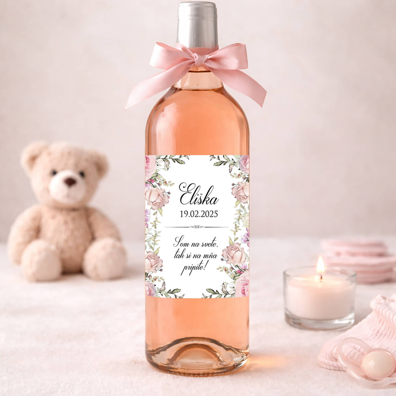 Samolepiaca etiketa "radostník" na víno/pálenku