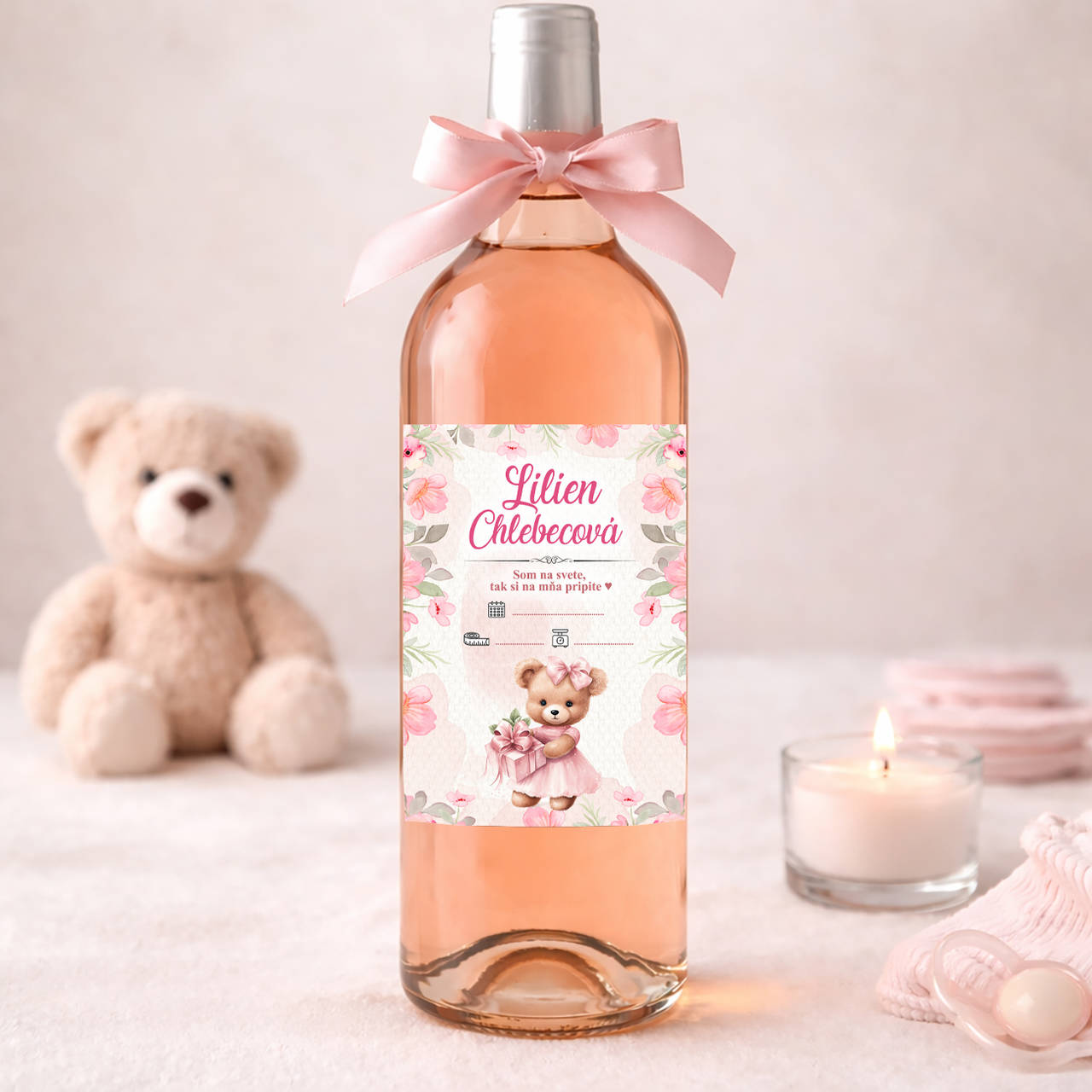 Samolepiaca etiketa "radostník" na víno/pálenku (ikonka s kalendárom, váhou,...)