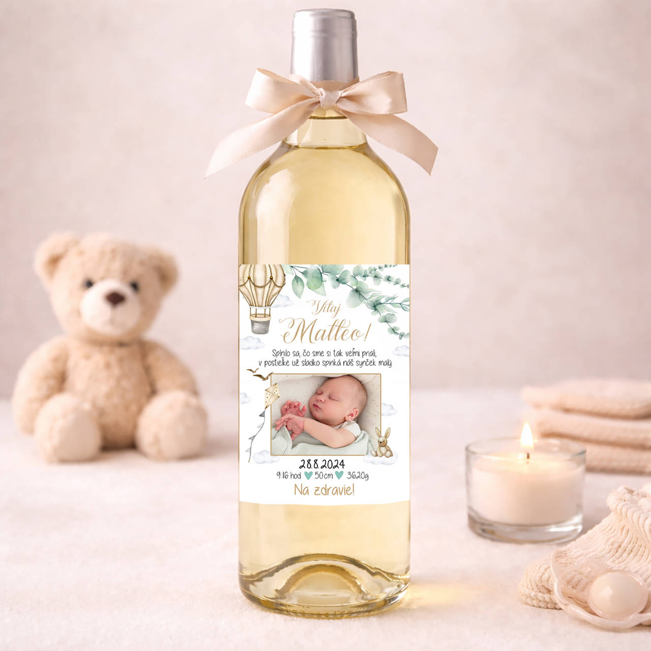 Samolepiaca etiketa "radostník" na víno/pálenku