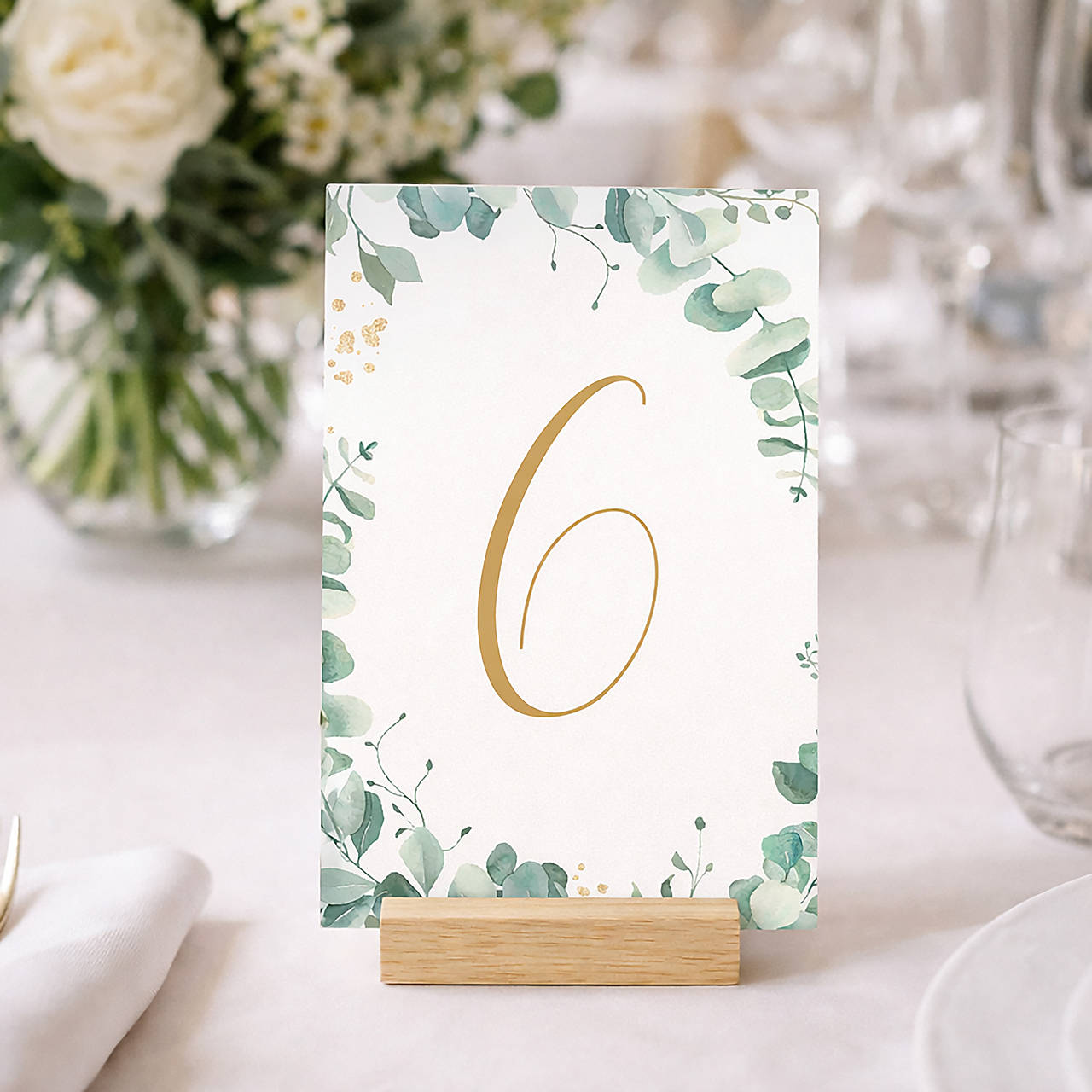 číslovanie stolov na svadbu green