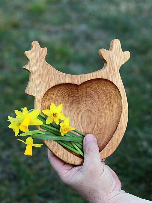 Dubová miska "sliepočka"