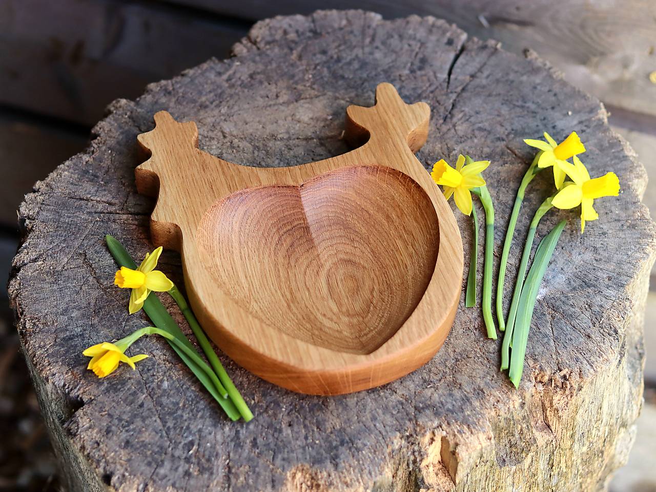 Dubová miska "sliepočka"