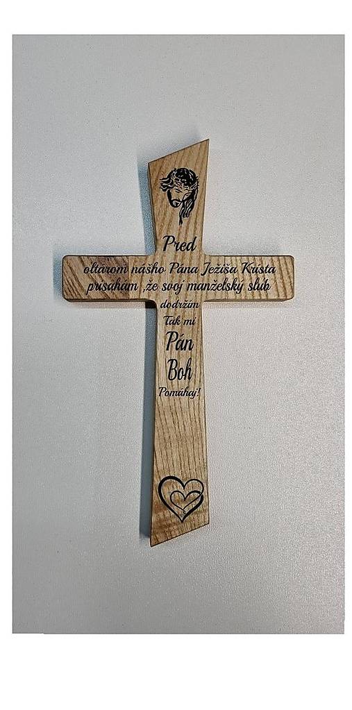 Dekorácie - Drevený svadobný krížik *Pred oltárom... Jaseň - 18222466_