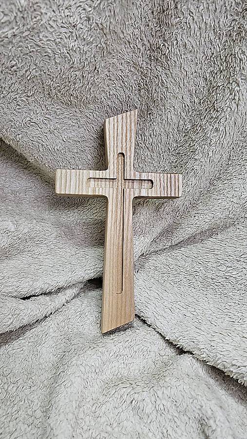 Dekorácie - Drevený svadobný krížik - SIMPLE CROSS Jaseň - 18222471_