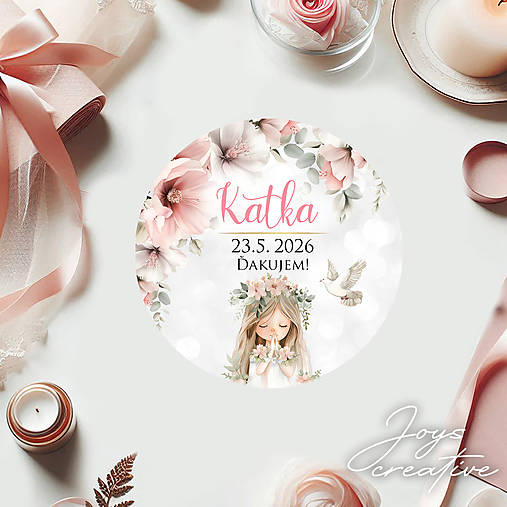 Okrúhle nálepky na koláče na 1.sv. prijímanie  40mm