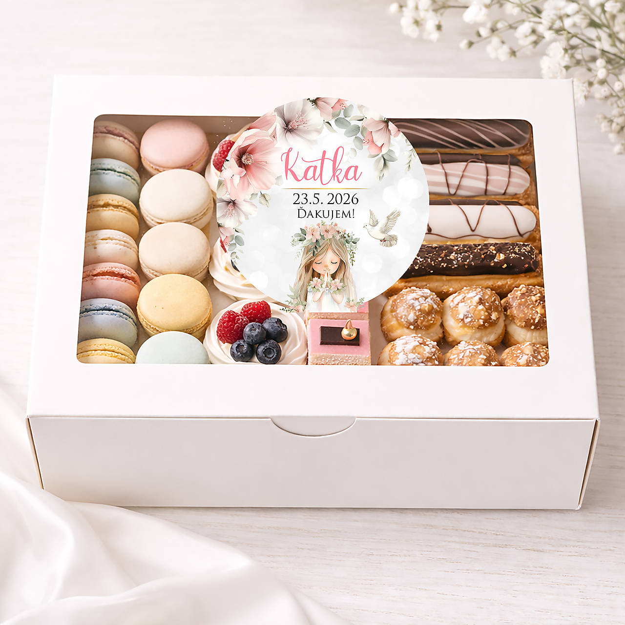 Okrúhle nálepky na koláče na 1.sv. prijímanie  40mm