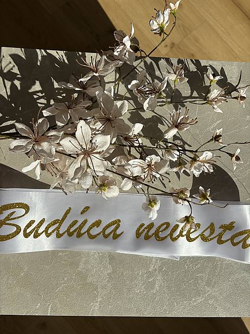 Župany - Šerpa pre nevestu so zlatým nápisom Budúca Nevesta - 18221546_