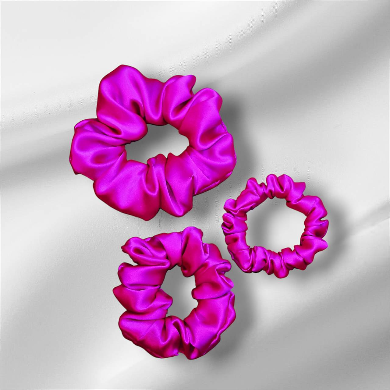 Hodvábna gumička do vlasov - pravý hodváb SilkByAG (Fuksia malá S)