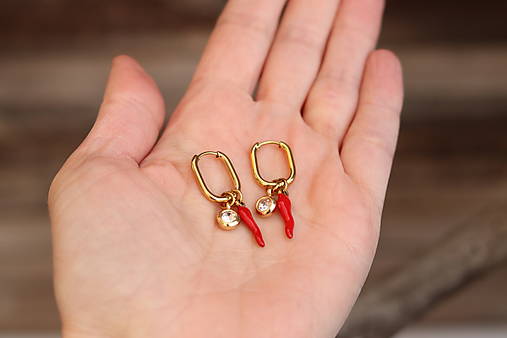 Náušnice chilli, zirkon