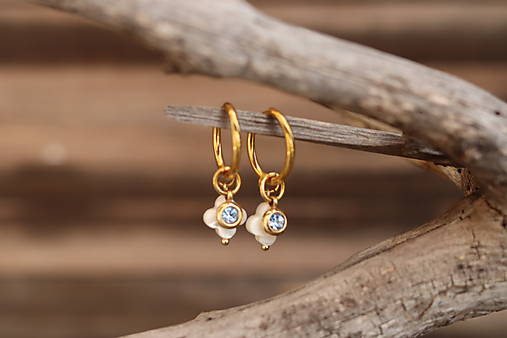 Náušnice štvorlístok, zirkon