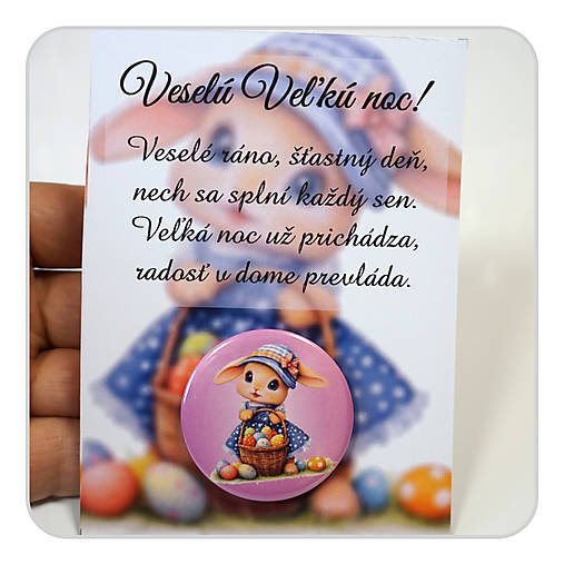 Magnetky - Veľkonočný pozdrav s magnetkou - Rozkošný zajo 13 - 18221120_