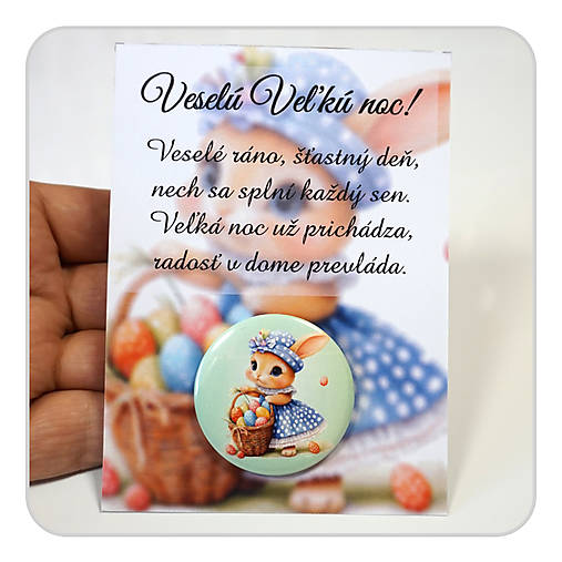 Magnetky - Veľkonočný pozdrav s magnetkou - Rozkošný zajo 14 - 18221122_