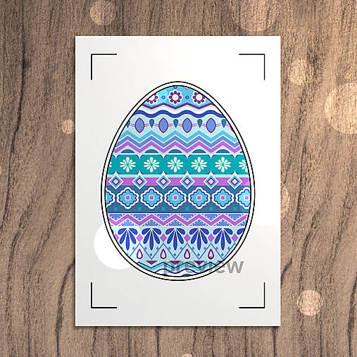 Papiernictvo - Veľkonočná pohľadnica Horizontal ornament (kus cikcak) - 18220551_