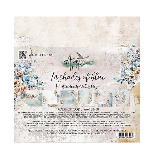 Papier - Scrapbook papier 8x8 In shades of blue - 18223343_