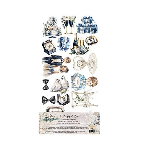 Papier - Scrapbook papier 6x12 In shades of blue - 18223544_