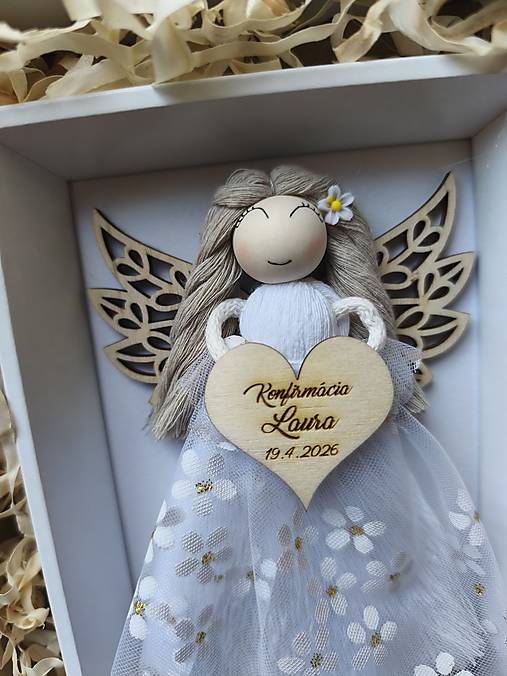 Dekorácie - Macrame anjel konfirmácia - 18224992_