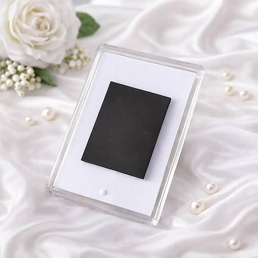 Magnetka na krstiny s fotografiou (Ružová)