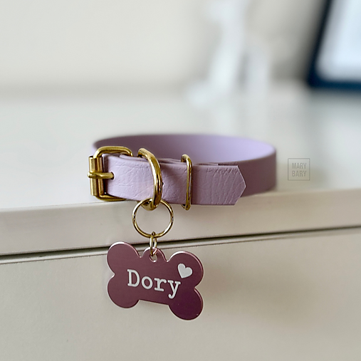 Pre zvieratá - MARYBARY Mini vodeodolný obojok pre malého psa BioThane - fialovo-zlatý - 18224544_