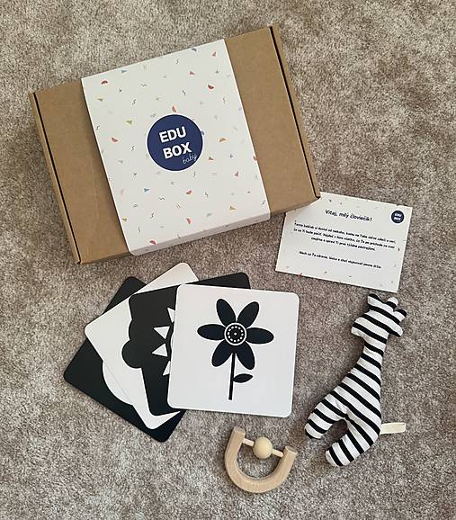 Hračky - EDUBOX Darček pre novorodenca. Edukačné hračky. - 18223728_
