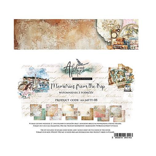 Papier - Scrapbook papier 8x8 Memories from the trip - 18227613_