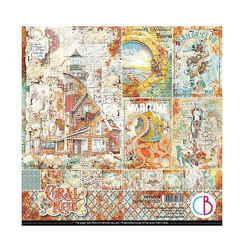 Papier - Ciao Bella Coral Reef scrapbook papier 12x12 - 18227790_