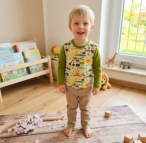 Detské oblečenie - Tričko DR kombinované - safari - 18226619_