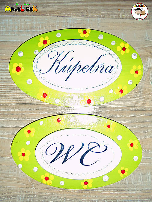 Tabuľky - Menovka na dvere - kúpeľňa a WC - 18227663_