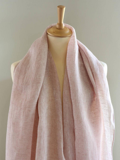 Dámska veľká ľanová šatka staroružovej farby – 100 % prírodný ľan v darčekovej krabičke