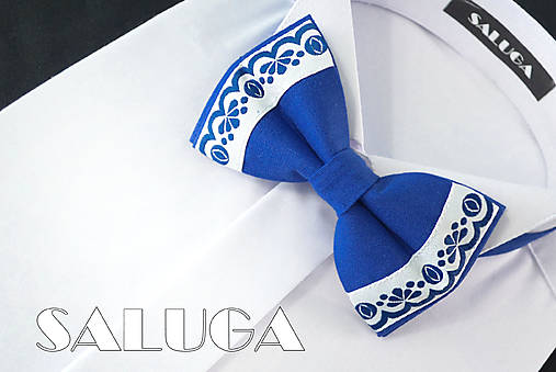 Pánske doplnky - Pánsky folklórny motýlik - kráľovsky modrý - ľudový - 18225945_