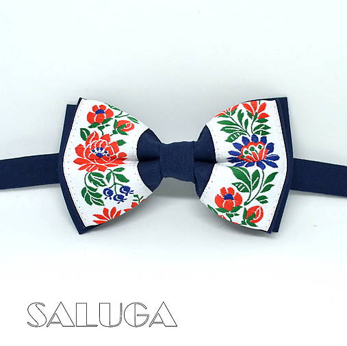 Detské doplnky - Detský folklórny motýlik - tmavomodrý - 18225951_