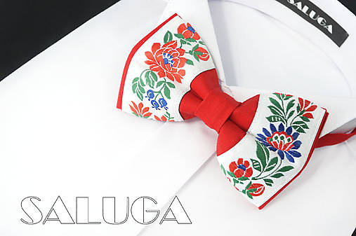 Detské doplnky - Detský červený motýlik - folklórny - ľudový - 18225962_