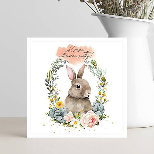 Veľkonočná pohľadnica – milé jarné prianie handmade