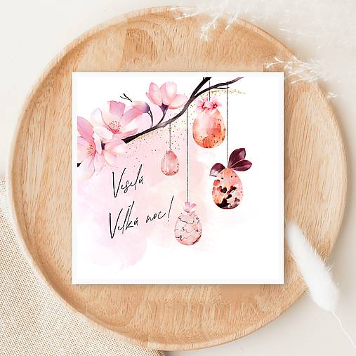 Veľkonočná pohľadnica – milé jarné prianie handmade