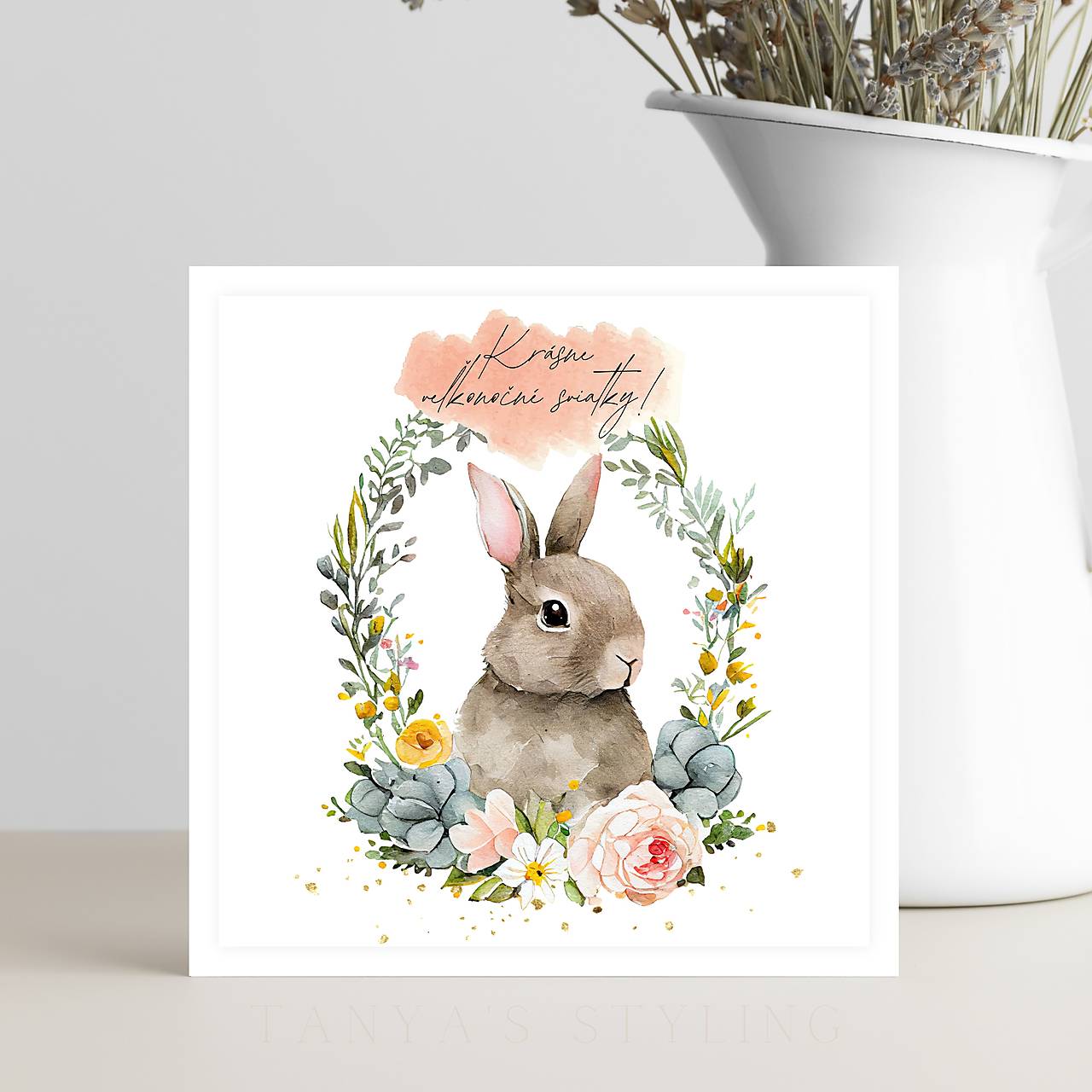 Veľkonočná pohľadnica – milé jarné prianie handmade